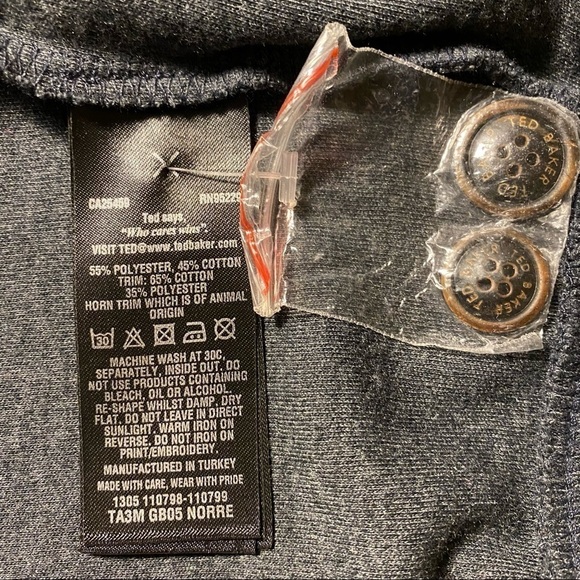 Ted Baker Gray Fleece Button Front Jacket Size 5 (42) - Picture 10 of 12